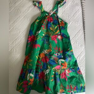 Crewcuts Green Floral Kids Dress with matching headband